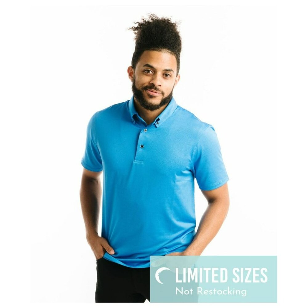 New Zyia Men's Nobility Blue Breathe Polo Size XL